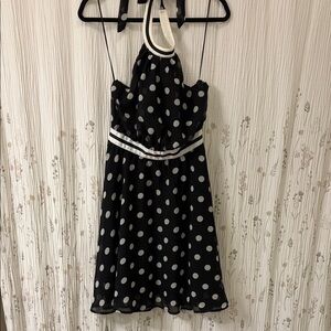 Double Zero Black and White Polka Dot Mini Dress